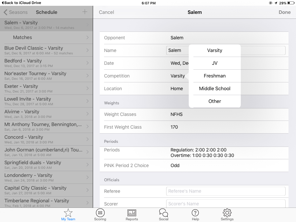 Change competition level